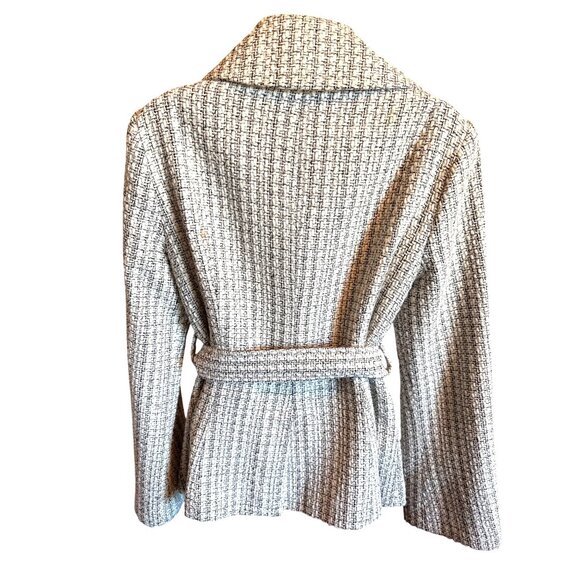 White House Black Market Womens Size S Double Breasted Tweed Peacoat Silk Blend - Picture 2 of 8